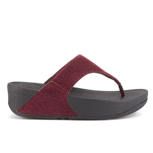 NWT FitFlop Women's Super Electra II Flip Flop Sandals Hot Cherry Sparkle 7